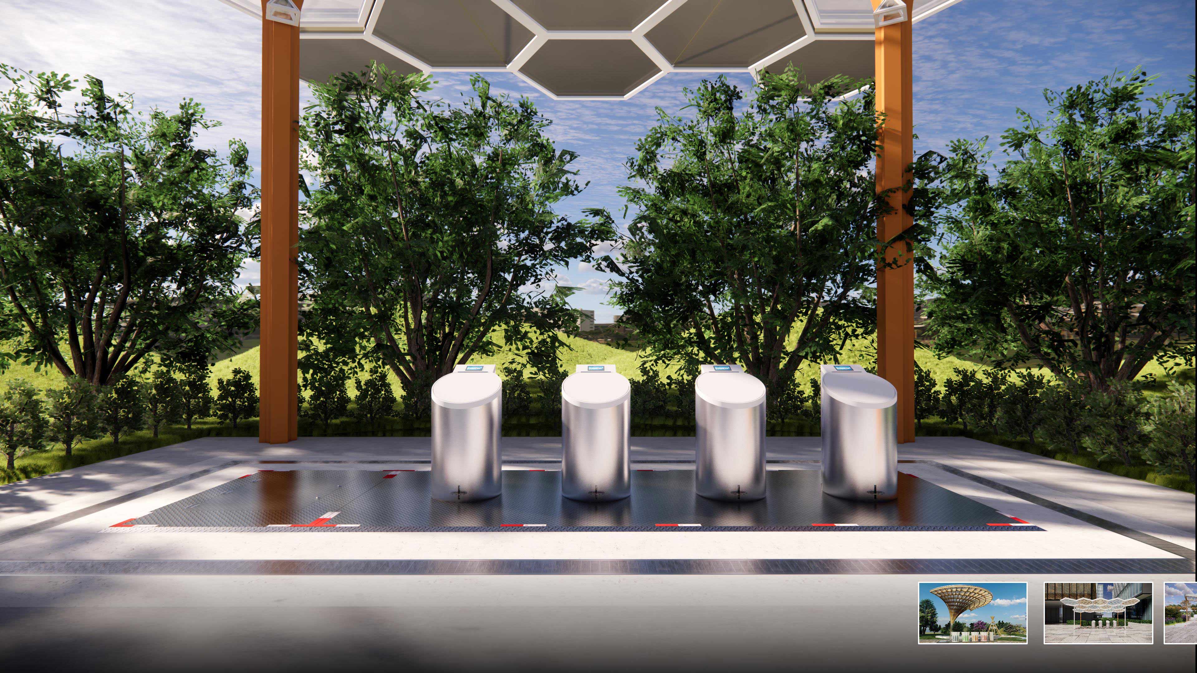 智能地埋式垃圾收集桶系统